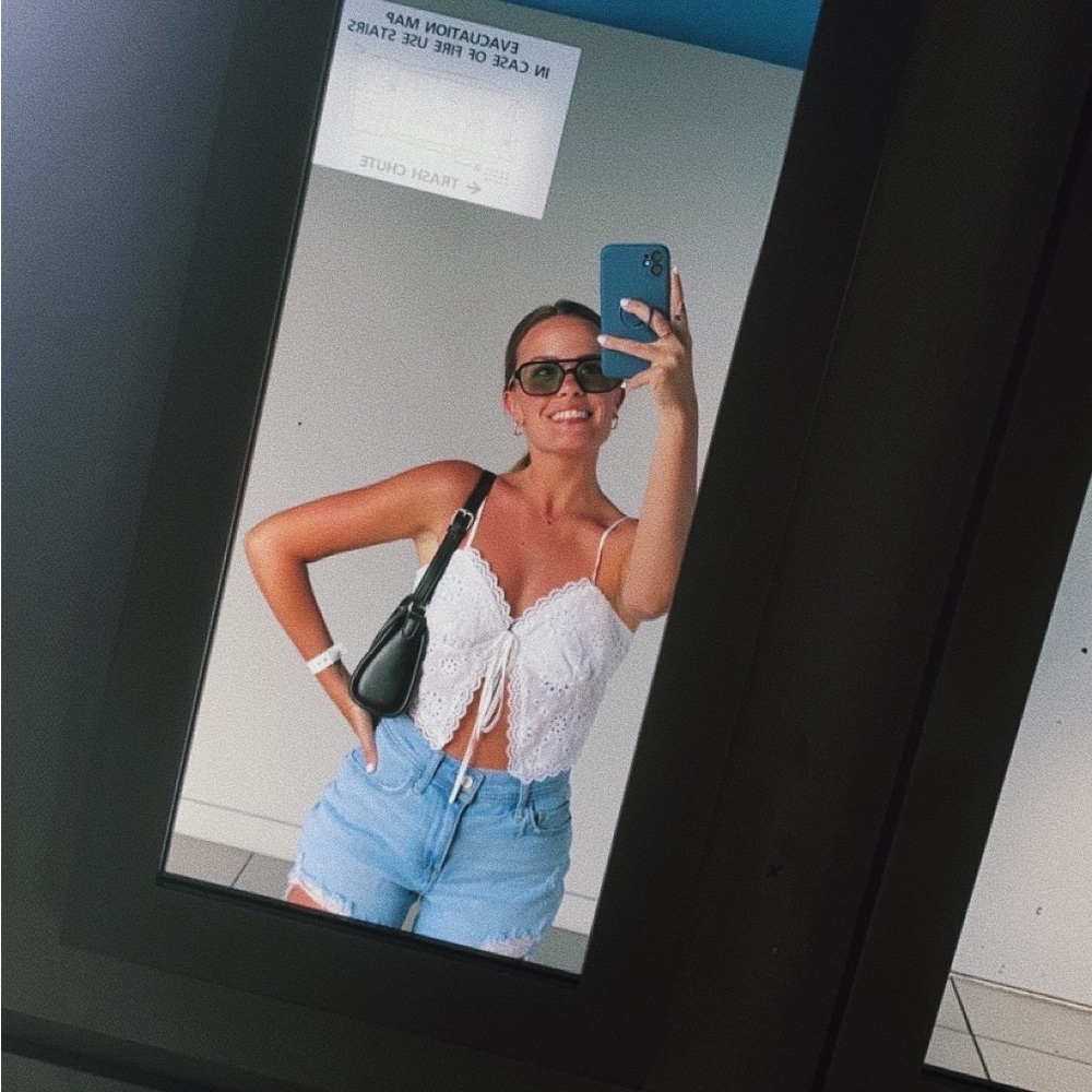 SHEIN tie front top